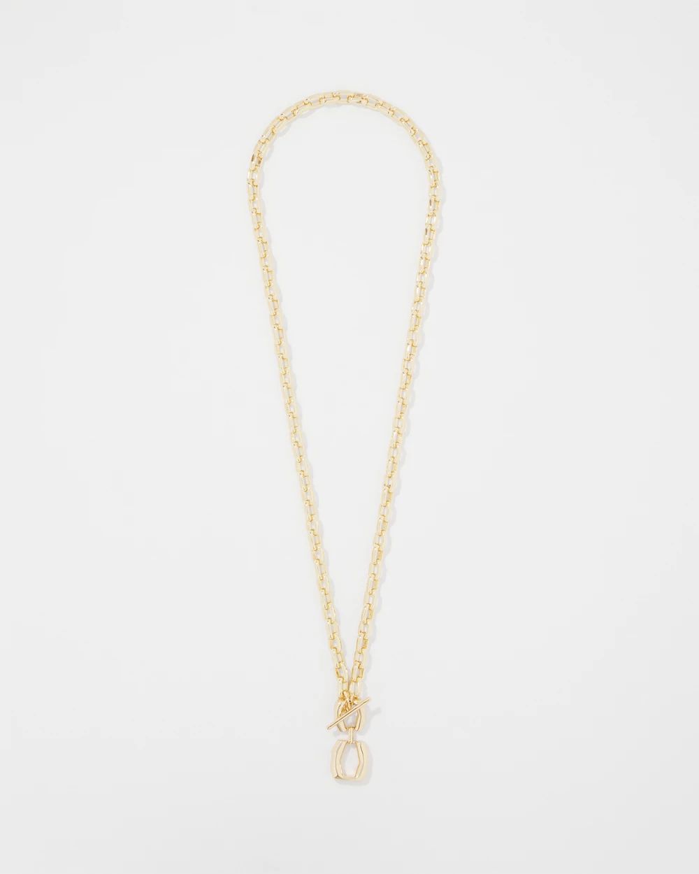 Gold Double Links Toggle Necklace | White House Black Market